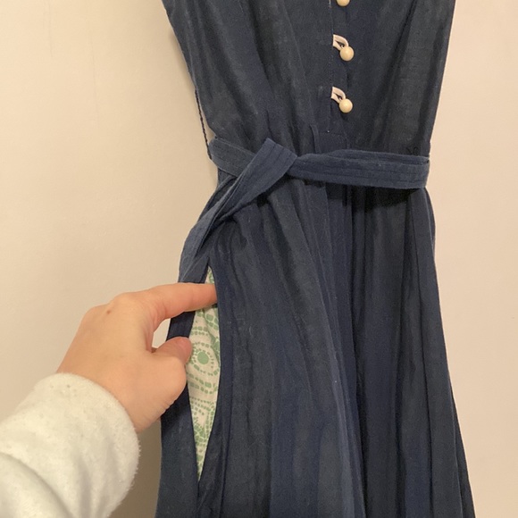 Blue summer dress 👗 size S. cozy! Cool and light weight. - Picture 8 of 12